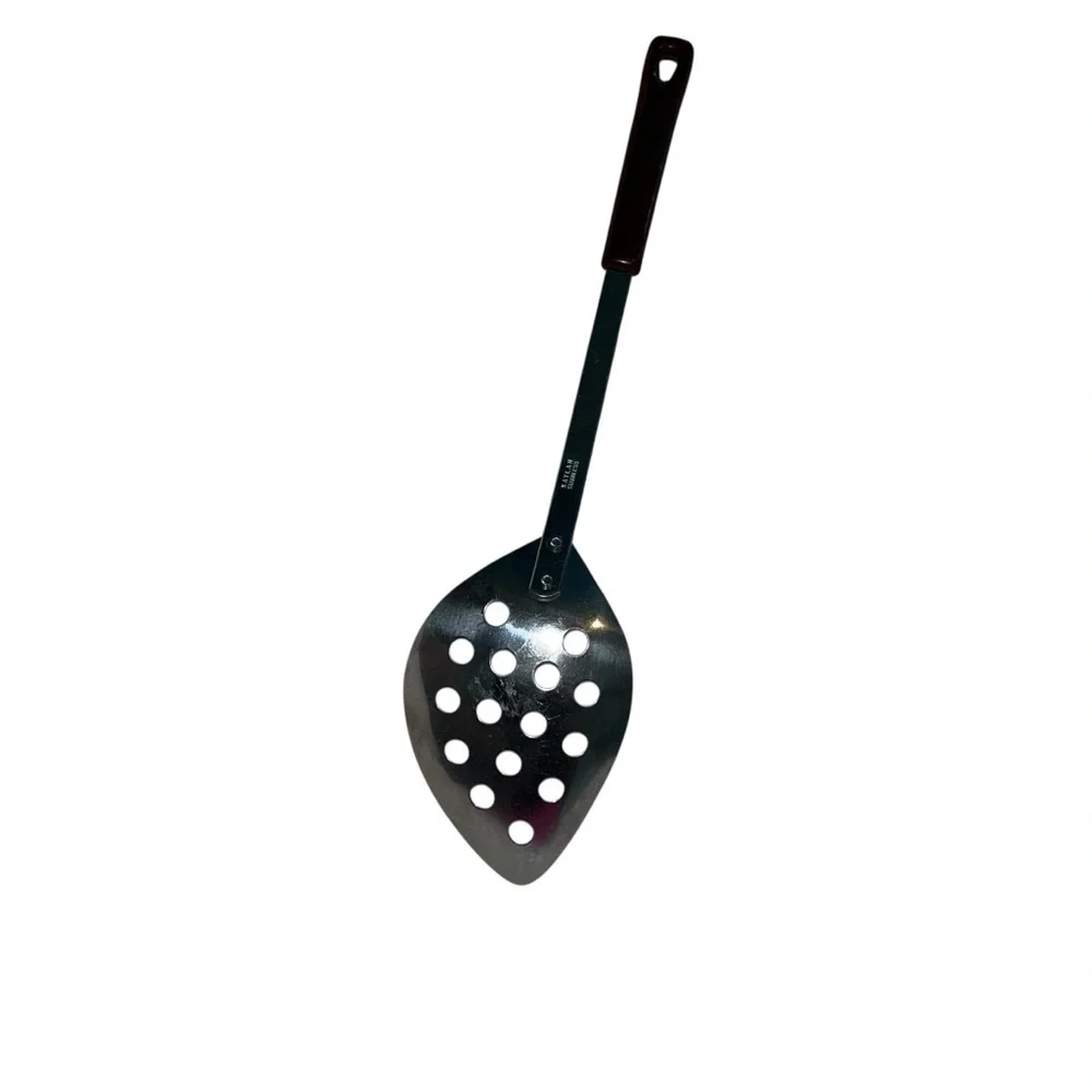 kaylan stainless steel slotted spoon kitchen utensil vintage retro